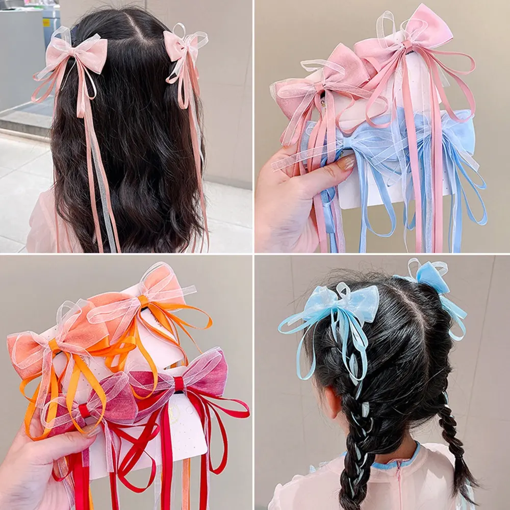 Cindie Accessories 2Pcs Ancient Style Charming Bow Tie Hairpin with Ribbon for women girls  Hanfu Hair Accessoriess