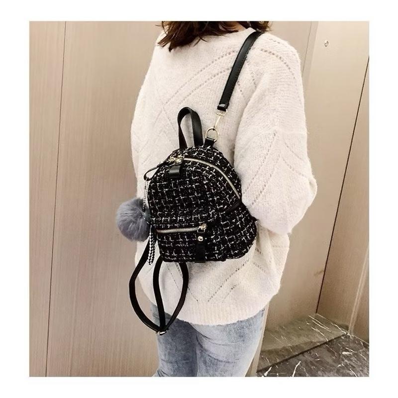 balo mini vải dạ kim tuyến 128 kèm móc bông, size 20, đeo vai, thời trang đi học, đi chơi thời trang cao cấp phong cách hàn quốc BL031 8