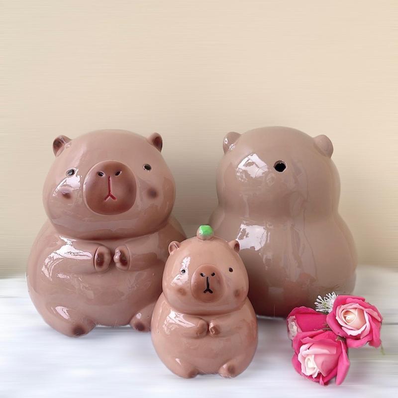[MUa 1 TẶG 2 Nhỏ ]Chuột Lang CAPYBARA Heo Đất Tiết Kiệm Lỗ Tròn Siêu Dễ Thương Ống Tiết Kiệm Ống Heo Đựng Tiền Thạch Cao