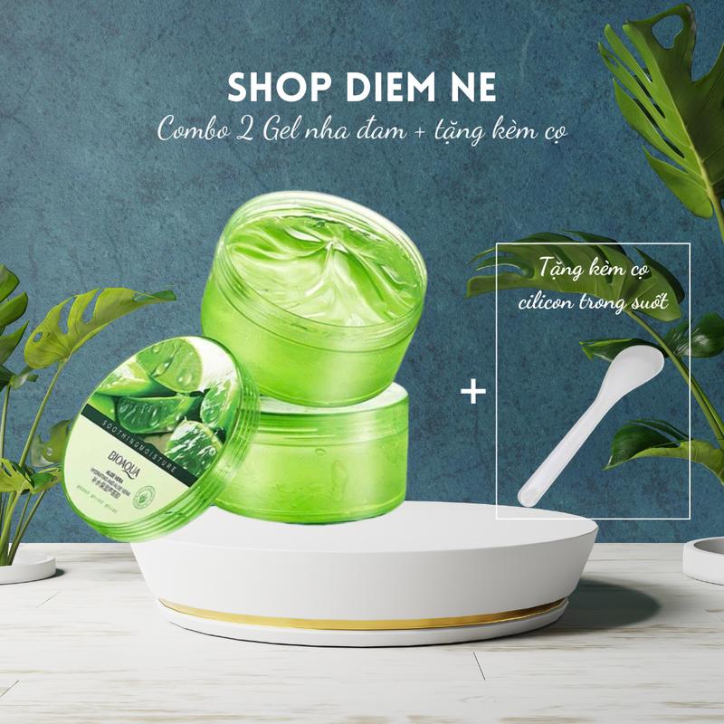   Combo 2 hủ tặng kèm cọ  Gel nha đam mặt nạ Bioaqua dưỡng ẩm da khô da có lỗ chân lông to Kem Face Skincare Làm Đẹp Da 