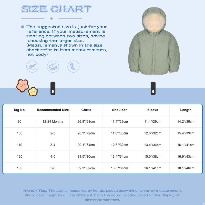 Product Introduction of Sholeno  Unisex Baby Infant Boys Girls Toddler Long Sleeve Thicken Hooded Zipper Jacket Coats Outerwear with Two Pockets for Keeping Warm 0