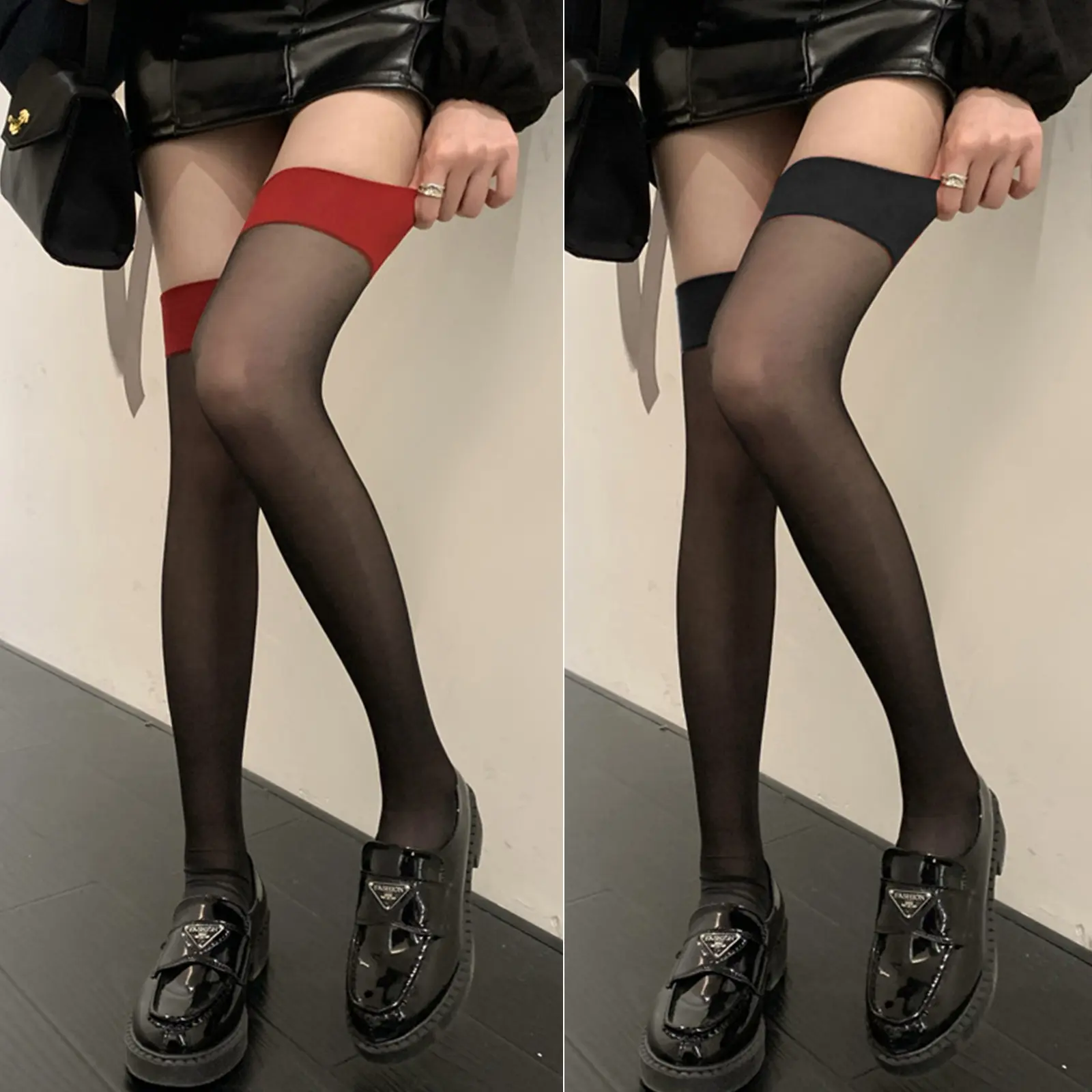 Women Thigh High Stockings Ultra Stretchable Thin See-Through Over Knee Socks Silk Stocking Tights for Women