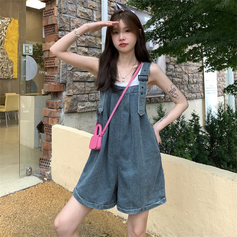 [Hàng chuẩn loại 1] Quần yếm jeans short ống rộng khóa đồng cá tính, năng động, dễ thương 5