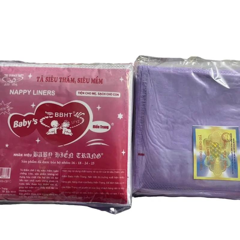 Tấm lót sơ sinh Hiền Trang loại 100 tờ siêu thấm siêu mềm tã giấy Cho Bé Cao Su