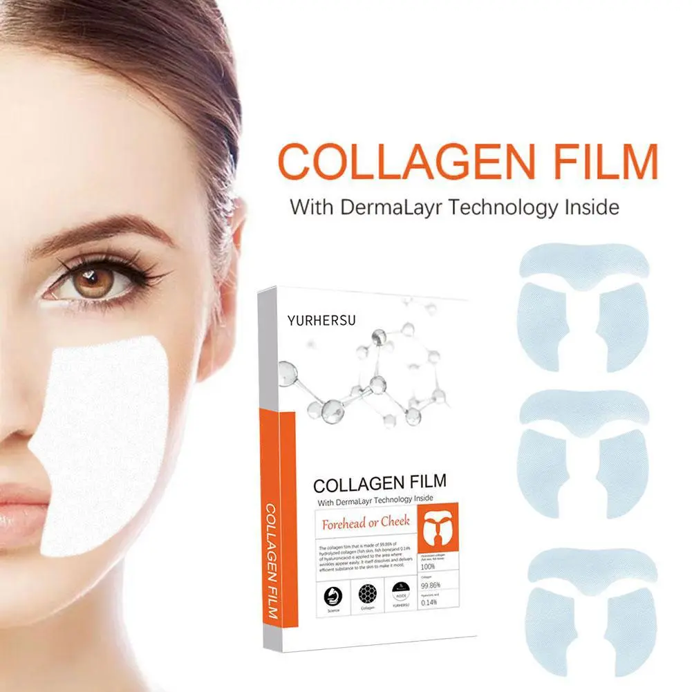 3Pcs Collagen Film Water Soluble Moisturizing Anti Collagen Circles Hydrating Mask And Firming F8Y4