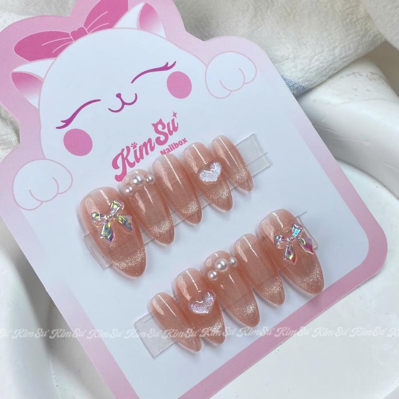 [M138TN] Form Tròn nhọn- Nailbox thạch mắt mèo ánh trăng Nữ Women