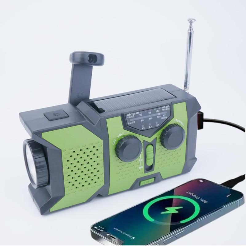 Product Introduction of Solar Emergency NOAA Weather Radio, Portable Hand Crank AM/FM/NOAA Radio with LED Flashlight & SOS Siren, Emergency Hand Crank Weather Radio 11