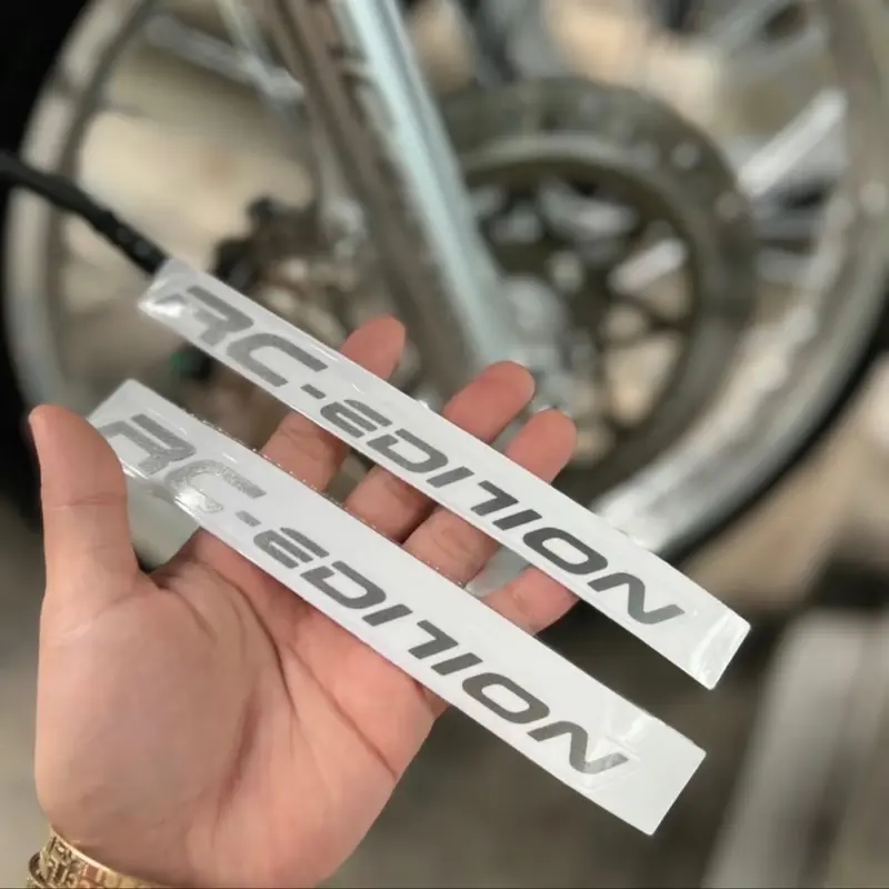 Tem STiCKER logo chữ rc -EDITION  dán chân phuộc xe máy chống thấm nước nhãn dán combo Decal Decal 0