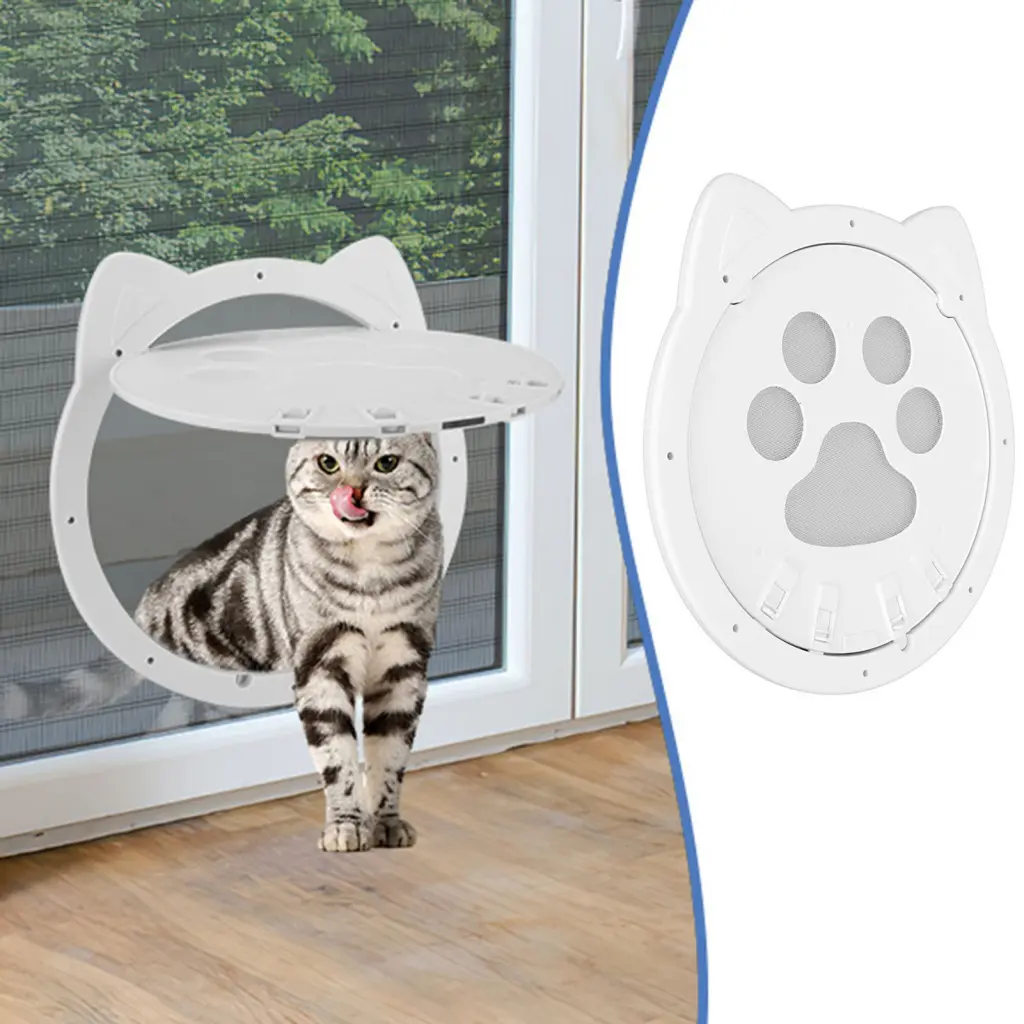 Wiutare- Solid Color Pet Door High-quality Pet Door for Cats and Dogs Lockable Paw Pattern Pet Door for Cats and Dogs Easy Installation Convenient Home Bedroom Gate Buyers' Choice