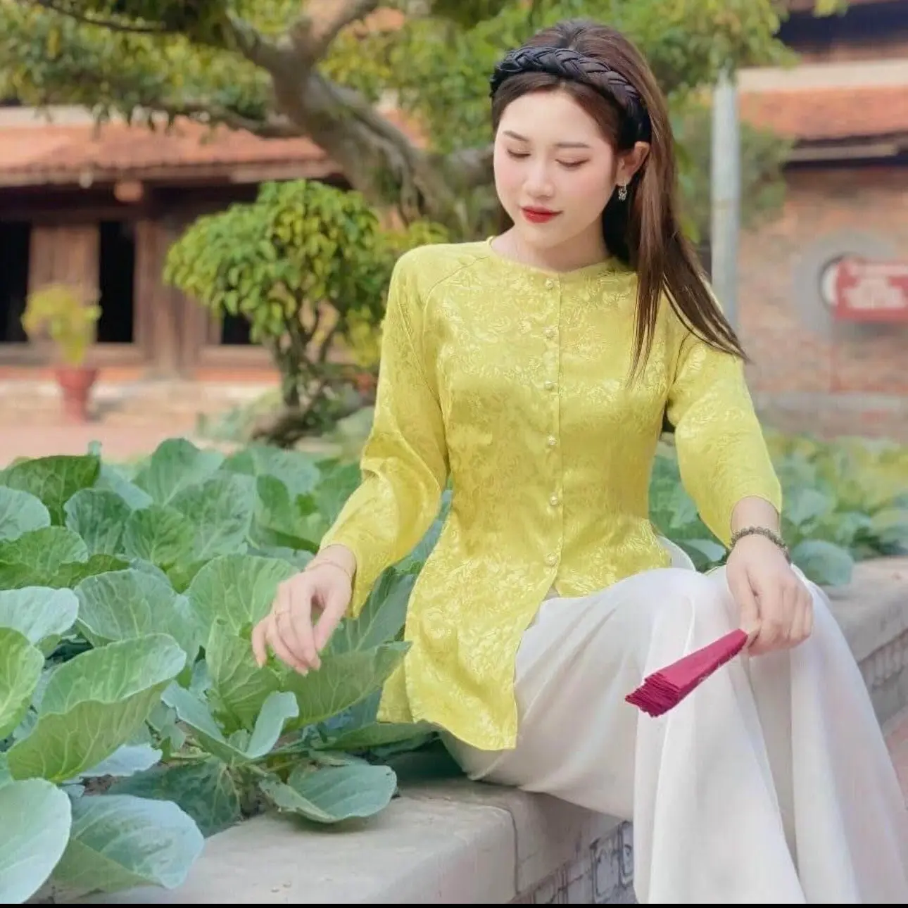 ÁO LẺ BÀ BA - ÁO GẤM - DÀNH CHO NỮ - CÚT NGỌC TRAI Women Voi Sơ Mi Top