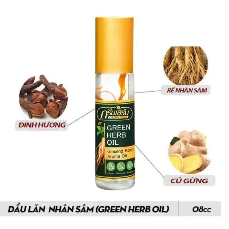 Combo 2 Chai Dầu Gió Dầu Lăn 3 Vị Thảo Dược Sâm Green Herb Thái Lan Mẫu Mới