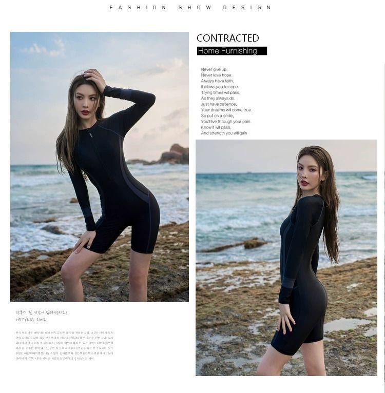 Product Introduction of Swimsuit for Women 2024 New One-Piece Long Sleeves Conservative Racing Super Sexy Surfing Hot Spring Slimming Slim Fit Swimming Suit 20
