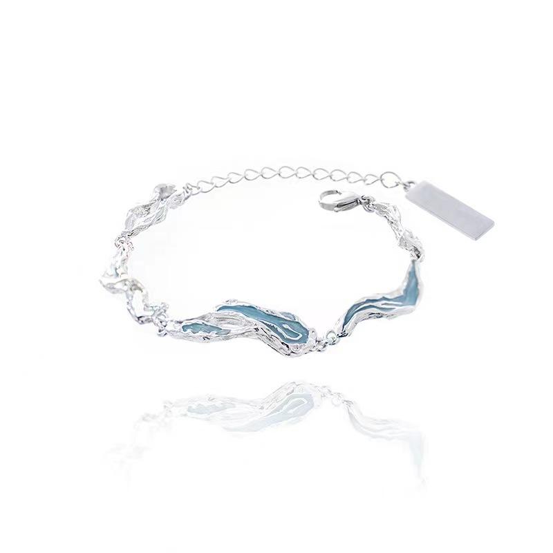 Vòng Tay Màu Xanh, Thời Trang, Cá Tính, Xu Hướng Cổ Điển Thiết Kế Đơn Giản, Dành Cho Nam Và Nữ, Phong Cách Hip Hop, Phụ Kiện Độc Đáo.