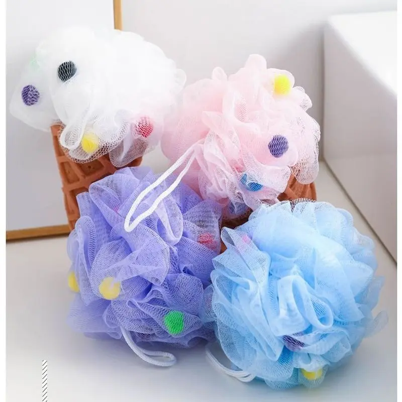 Ice Cream Body Scrubber Mesh Foaming Sponge Bath Shower Sponge Puffs Loofahs Exfoliating Scrubber Bathing Cleaning Accessories