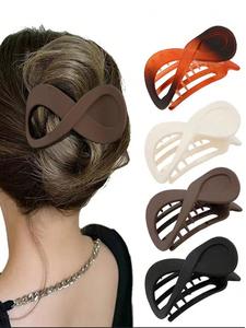 4pcs Pasador para cabello de cola de caballo mate, simple y minimalista, Accesorios para el cabello versátiles y casuales para mujeres, Clip de banana básico que combina con todo para uso diario