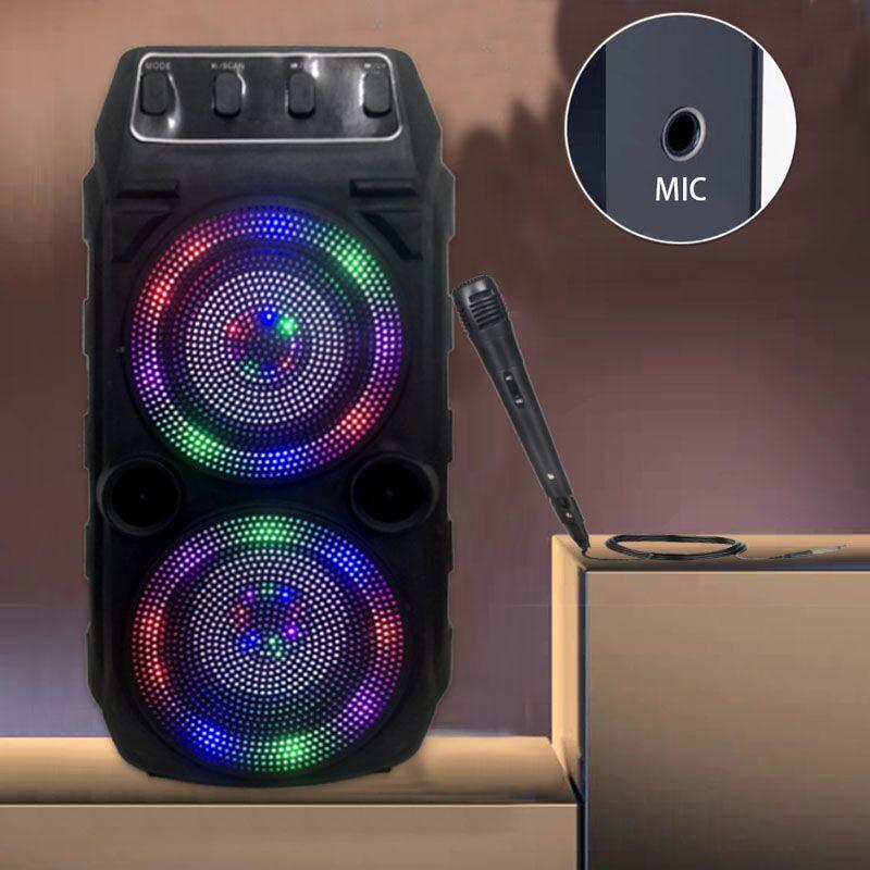 Speaker bluetooth bass microphone karaoke RBG lampu portable Speakers wireless Speaker bluetooth bass microphone karaoke RBG lampu portable Speakers wireless