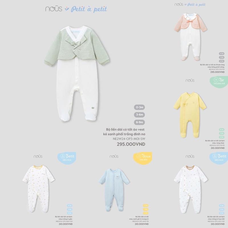 Body NOUS dài liền tất NOUS cho bé sơ sinh đến 9m betrai