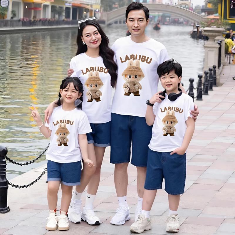 Áo gia đình LABUBU cao cấp, đồ đôi mẹ và bé chất thun cotton mềm mịn, thoáng mát đủ size cho cả nhà AGD098 Nữ Top