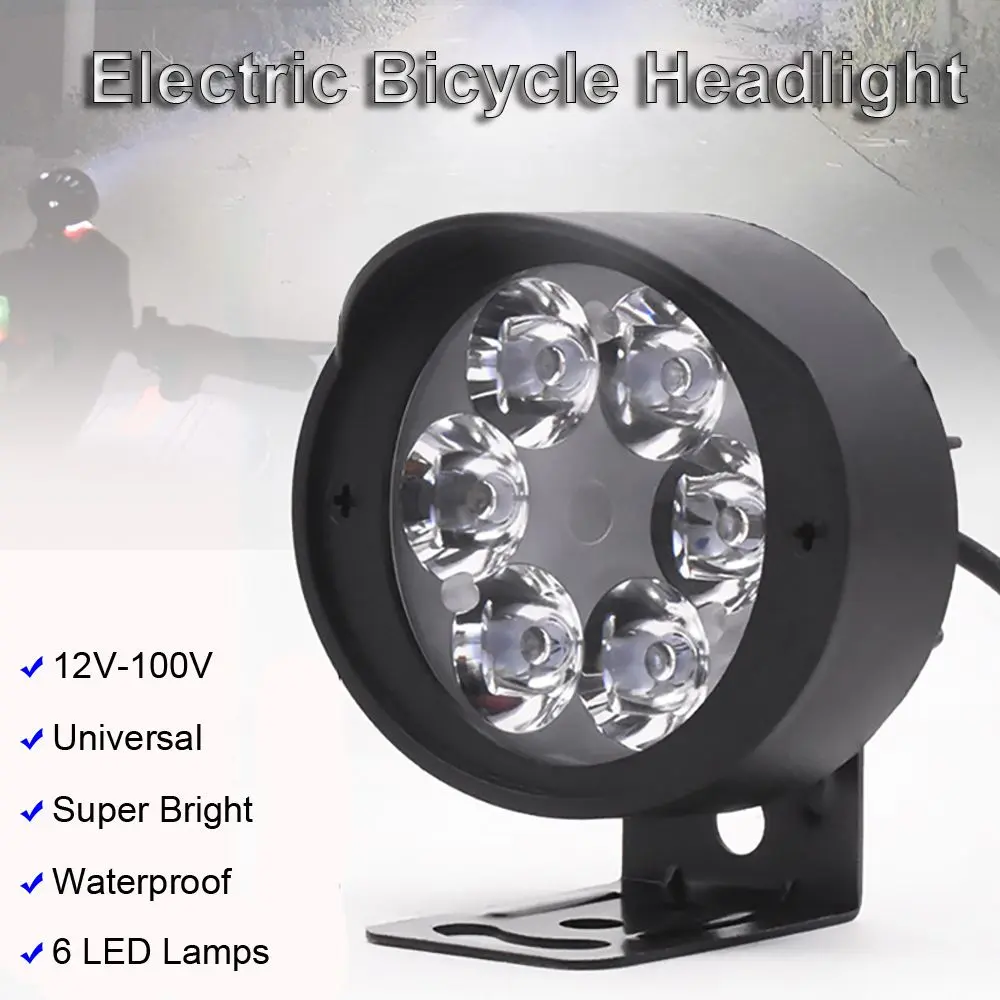 Đèn pha phụ trợ, 12V-100V Siêu sáng, Thích hợp cho xe đạp điện và xe máy, Đèn pha xe máy, Đèn LED 6 chiếc, Đèn pha xe đạp Điện