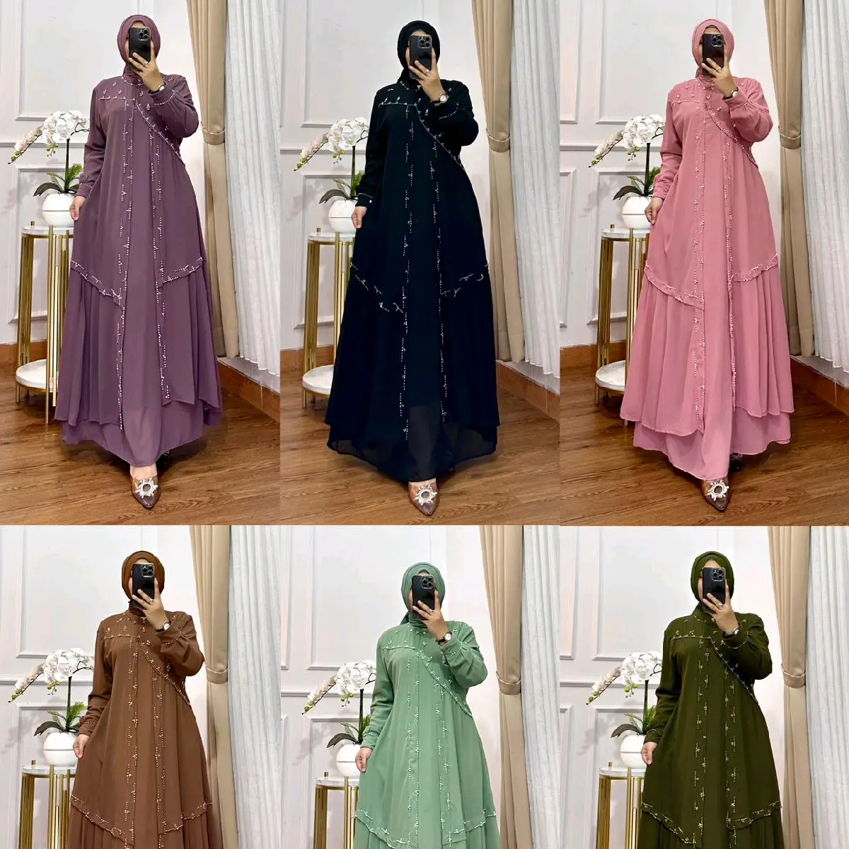 naina dress ceruty full puring mix payet