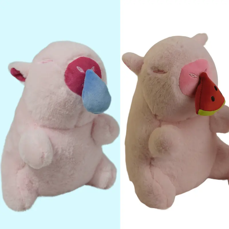 Gấu Bông Chuột Lang Nước (Mũi Liền) Đồ Chơi Thú Nhồi Bông  Capybara Mềm Mịn Dễ Thương kích thước 30 cm Thú Bông  Capy Bara có 2 màu hồng ,nâu To Toy Phát Nhạc 8