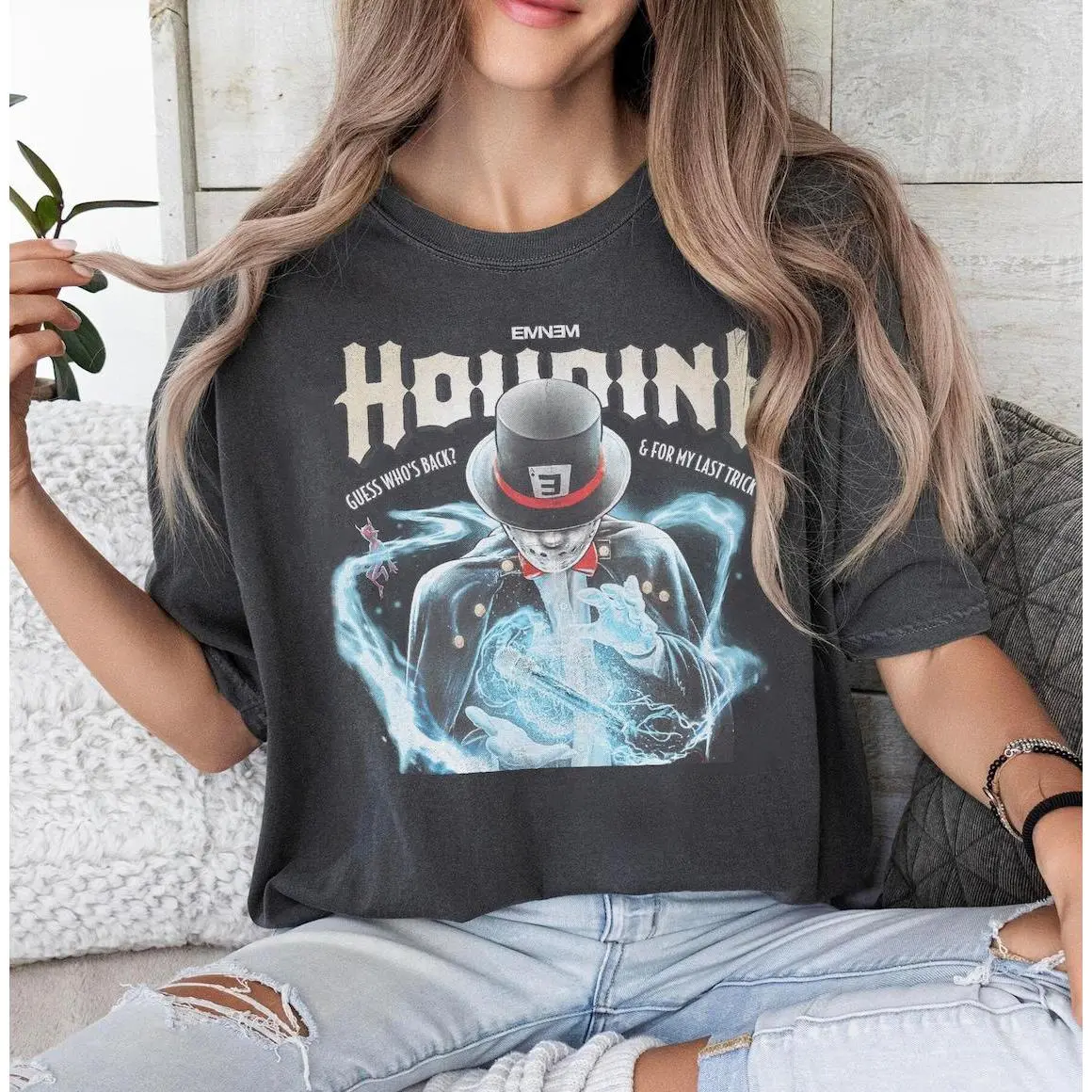 Eminem Houdin Slim Shady Shirt, Eminem Merch, Rapper Shirt, Unisex Tshirt Funny Birthday Cotton Tee Vintage Gift For Men Women