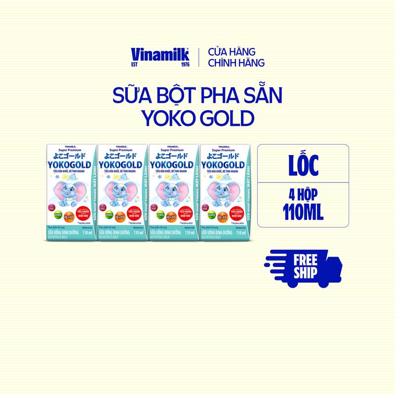 3 lốc Sữa bột pha sẵn Yoko Gold 110ml - 12 hộp
