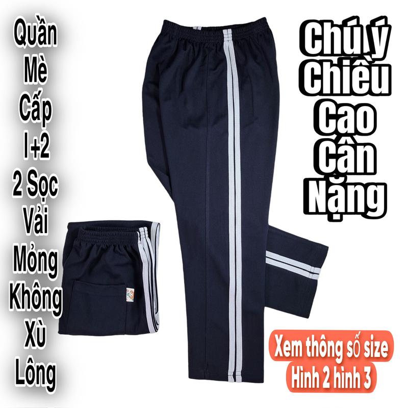 Quần Thể Dục Học Sinh Vải Mè Cho Học Sinh Cấp 1 2 Co Giãn Tốt Thoáng Khí 2 Sọc Trắng Bền Màu Sport Kid Cho Bé