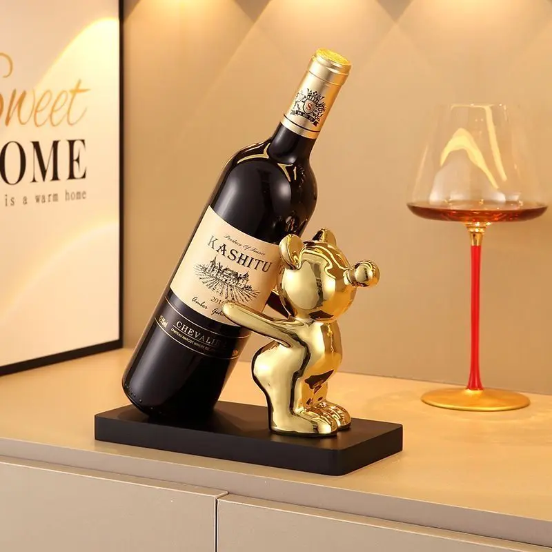 Đồ trang trí giá rượu, Thiết kế gấu bong bóng, Chất lượng cao, Giá đỡ lưu trữ và giá đỡ, Thích hợp cho phòng Khách hiện đại và giá cả phải chăng, Sang trọng và sáng tạo, Tủ rượu, Tủ lạnh và tủ đầu giường, Đồ Trang Trí nội thất 2