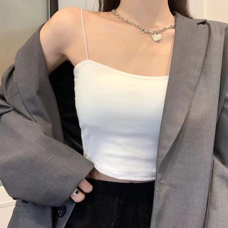 Product Introduction of Áo 2 dây sợi bún kèm đệm mút chất cotton co giãn dễ mix đồ Chanluz closet - CLS03 1