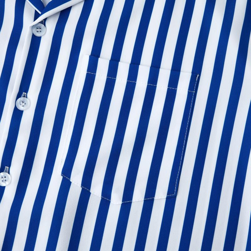 Product Introduction of Cozy Up Men's Short Sleeve Casual Striped Button Down Shirt for Summer Beach Yoga 8