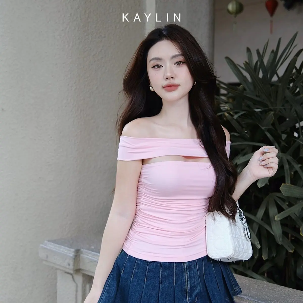 Áo Kiểu KAYLIN nhúng eo phối dây chất vải cotton lụa mát mẻ phong cách sang trọng - N2258 Women Nữ Top Shirt Sơ Mi