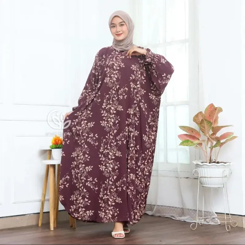 Okinawa Kaftan - Kaftan Rayon Premium Jumbo Maksi Motif Batik Bunga Melati Busui Lengan Panjang by Dasterqu 2