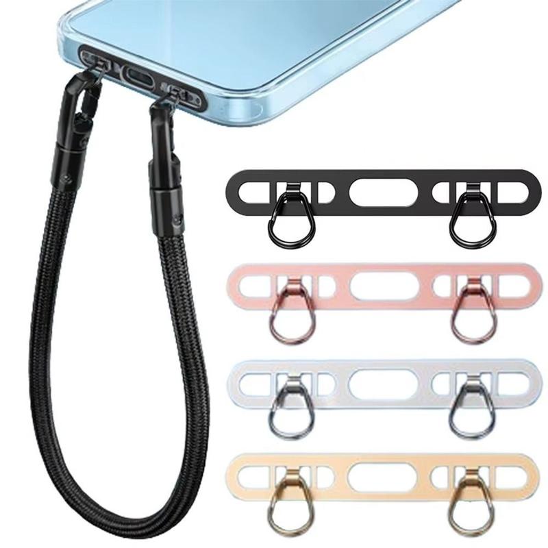 Product Introduction of Universal Ultra-thin Phone Lanyard Tab Stainless Steel Double Buckle Gasket Mobile Phone Lanyard Patch Anti-fall Anti-lost Phone Lanyard Clip Patch for Mobile Phone 11