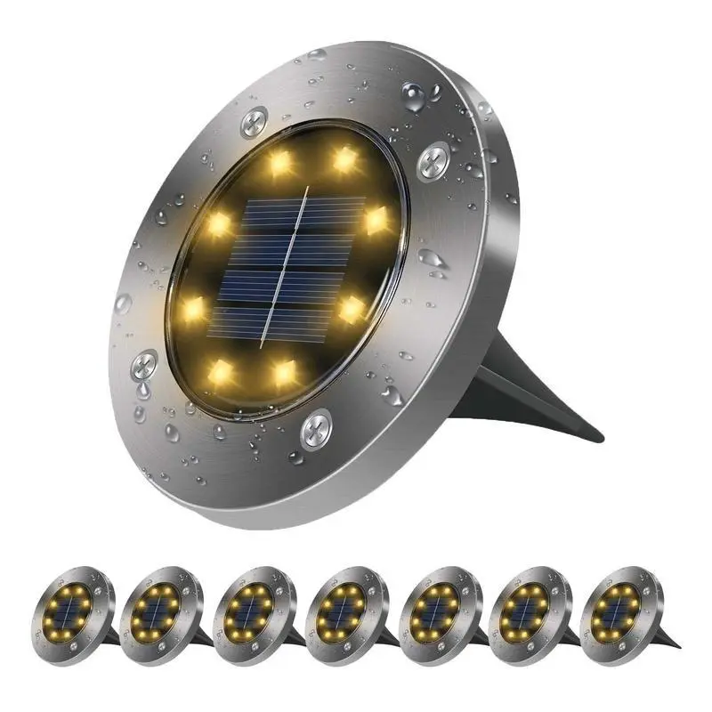 Solar Powered Outdoor LED Light, IP67 Waterproof Garden Light, Ground Buried LED Light for Step Stair Deck Path Patio Pathway Decor, Outdoor Lights 4