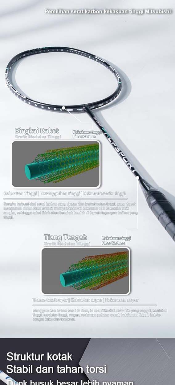 Product Introduction of ALP PS T1100 4U MXH Teknologi Bantalan Raket Ofensif Ringan Profesional Tingkat Kompetisi Kekuatan Dan Kecepatan Tapi Rasa Sangat Ringan Stabil Dan Akurasi Memukul 50T Karbon Penuh G5 raket badminton original import 2024 24