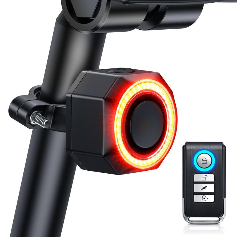 Smart Bike Tail Light, Bike Brake Light, Auto on/Off Anti Theft Bike Alarm with Remote, LED Rechargeable Bicycle Tail Light 0