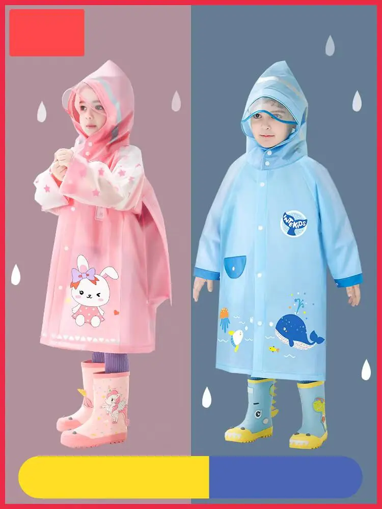 [ Khóa kéo + Nút bấm] Áo mưa trẻ em bé trai, bé gái phản quang có mũ , chống nước tốt, không mùi nhựa, hàng loại 1 cho bé