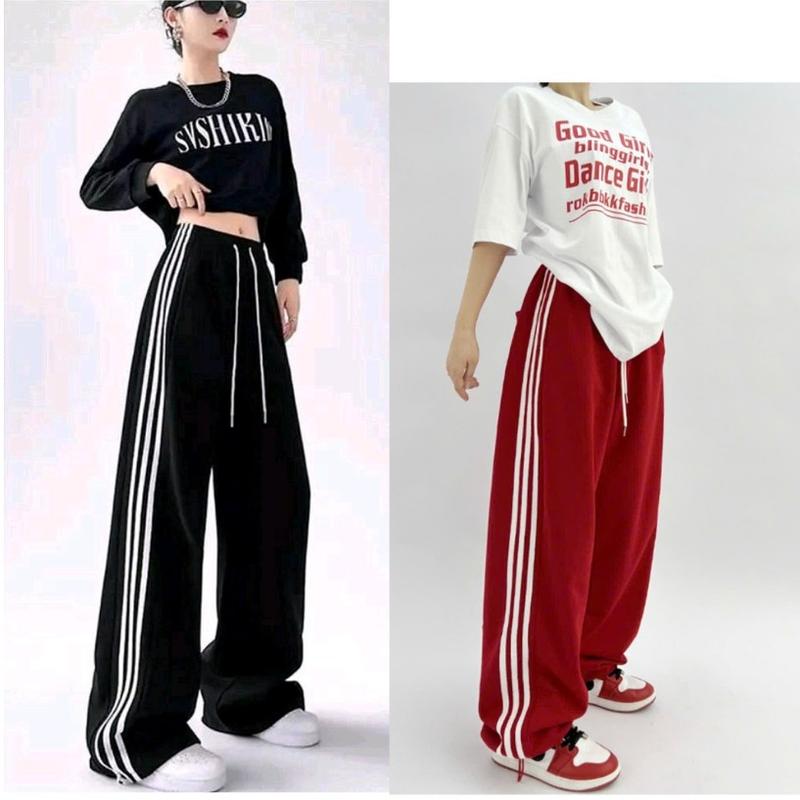 [ Nỉ Cao Cấp ] Quần suông Jogger Chất Nỉ Hàn Cao Cấp Phối Sọc Thể Thao Nam Nữ Women Sport