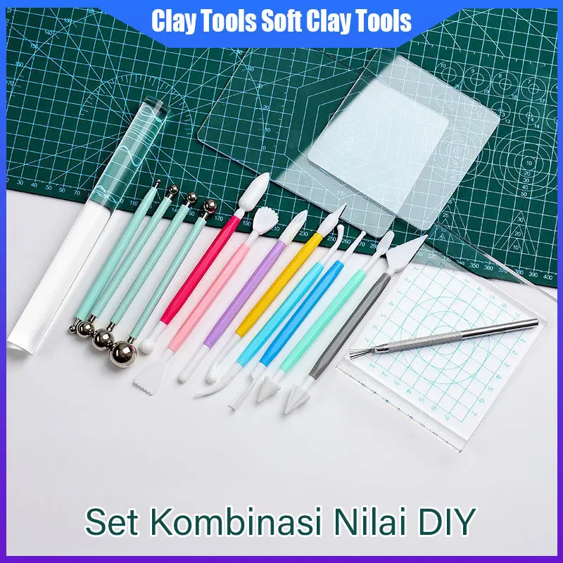 Clay Tools Soft Clay Tools Sculpting Kit Sculpt Smoothing Wax Carving Pottery Ceramic Polymer Shapers Modeling kid DIY Tool Children's Gift