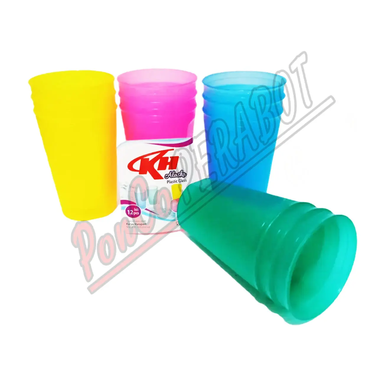 Gelas Plastik Warna Bahan Tebal Gelas KH Alaska Minuman Biru Kaca Cangkir Dapur
