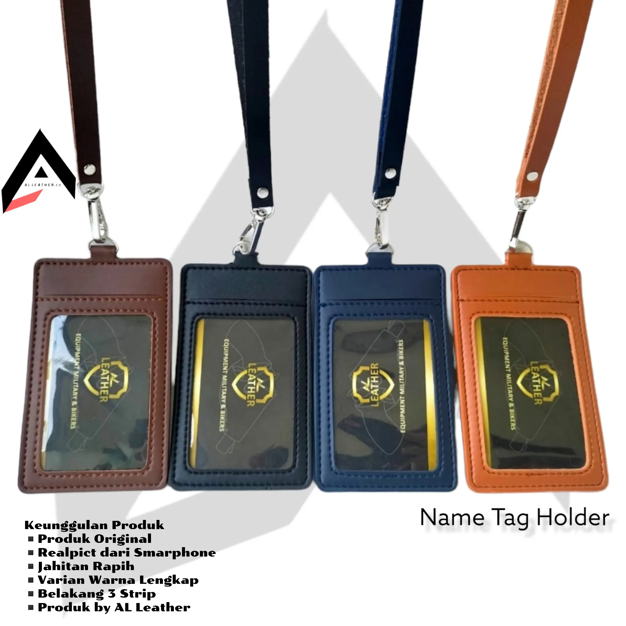 Name Tag Holder Lanyard Dompet Kartu by AL Leather Tali