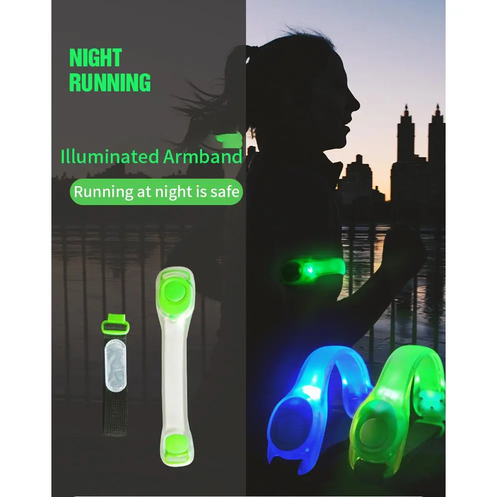 LED Light Up Armband Adjustable Wearable Running Arm Belt Glow The Dark for Running Walking Cycling Concert Roller Skates Light
