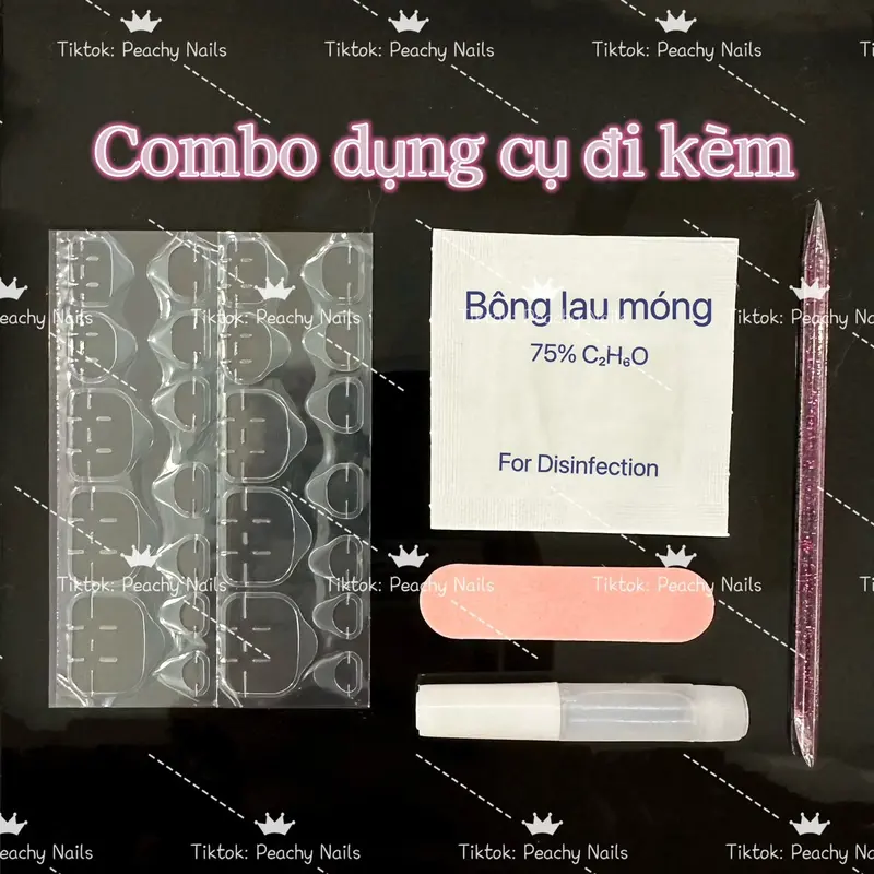TỔNG HỢP - Bộ 24 nails chân trơn BÓNG 1