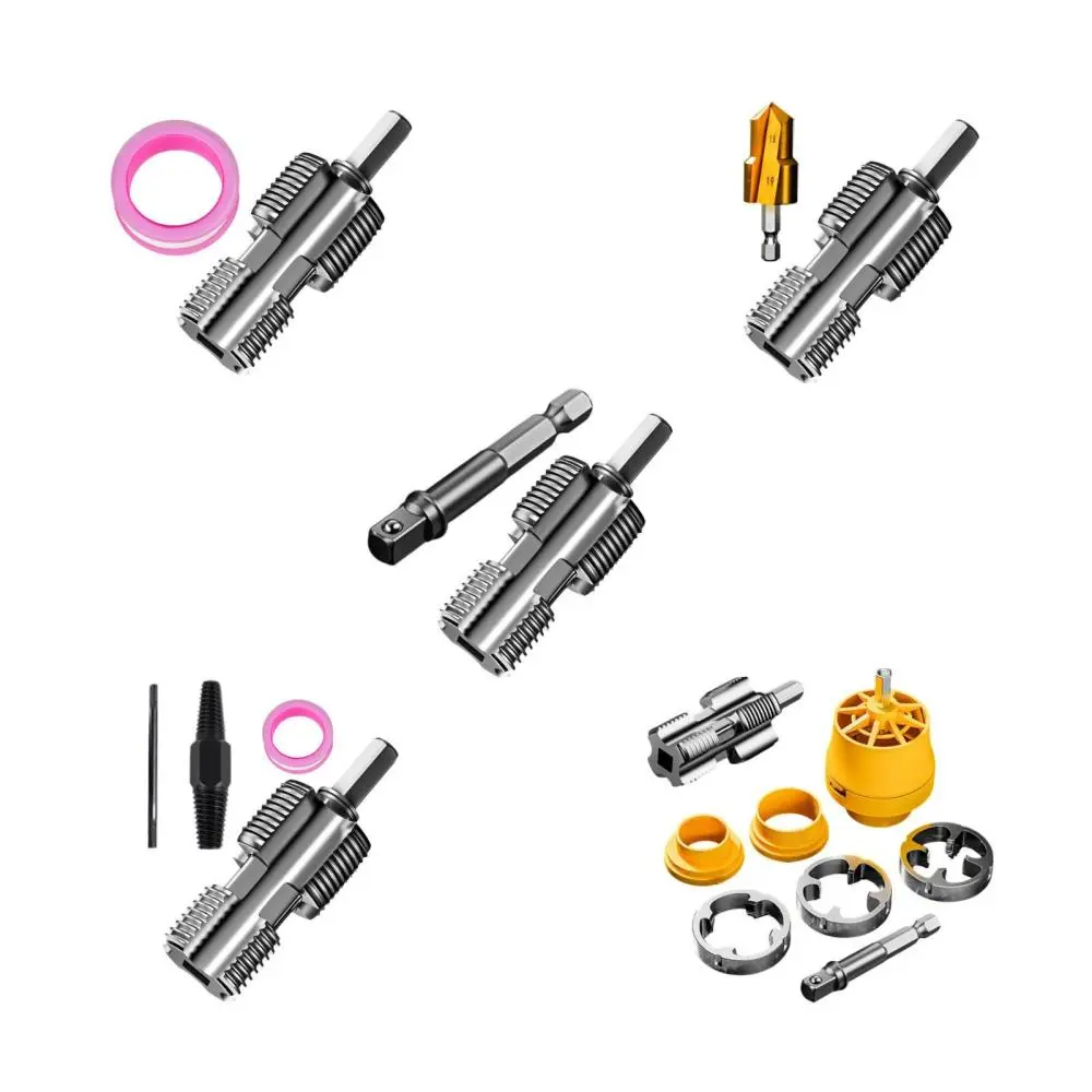 PVC Pipe Threader Kit Multifunction Easy to Use Opener Threading Device Plumbing Tools for Electric Drill Supplies Indoor Home