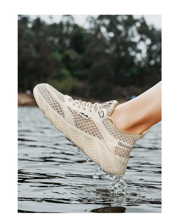 Product Introduction of ทนทาน สวยงาม[Light Luxury] Summer New Mesh Surface Hollowed Versatile Quick-Drying Wading Shoes Outdoor Breathable Sneaker 11