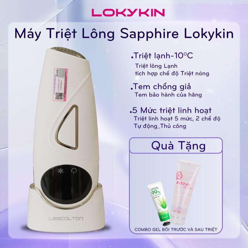 Máy triệt lông lạnh mini Lokykin - Triệt lông tại nhà, Màn hình cảm ứng - Tặng kính + Gel nha đam + Phụ kiện cạo -  Bảo hành 365 ngày