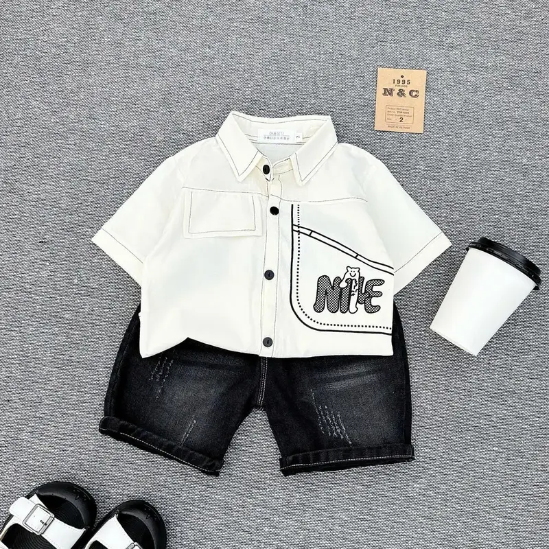 Áo Sơ mi kết hợp  Quần jean phối Cực Xịn sò cho bé trai cực yêu | Size 9-27kg | SunnyKids 2