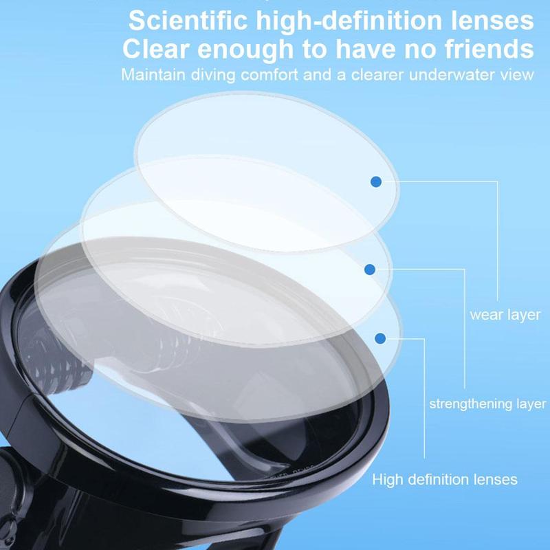 Product Introduction of Underwater Diving Masks Snorkeling Adult Oval Silicone Anti-Fog Goggles Swimming Fishing Men Women Wide View Adjustable Strap 42