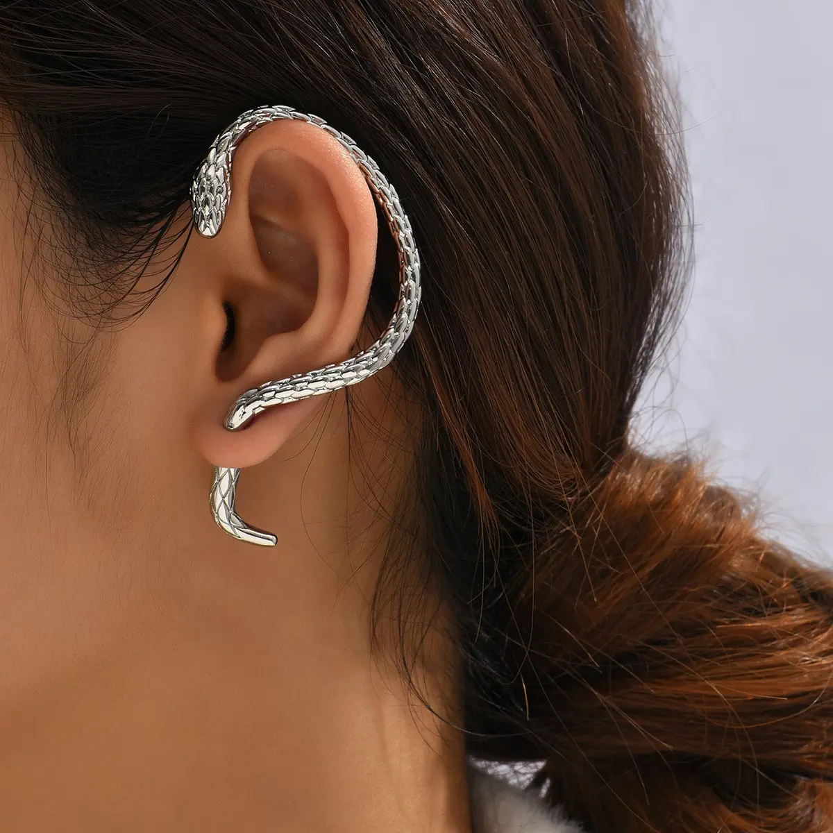 Personalized Cold Style Special-Interest Design Snake Earrings Snake Ear Hanging Women Wear Ear Clip Ear Clip Earrings